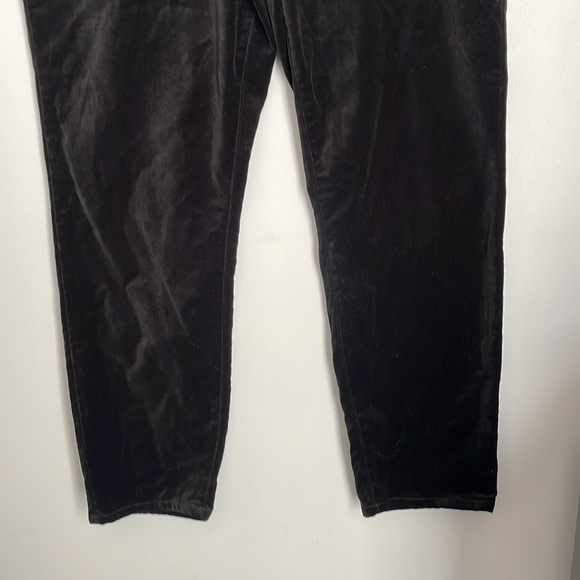 Well Worn Black Velvet Straight Leg High Rise Pants size 14/34 - Picture 3 of 13